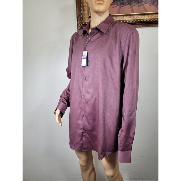 Perry Ellis Mens Shirt Size 2XLT Tall Button Up  Long Sleeve casual Slim Fit (32 - Picture 4 of 11